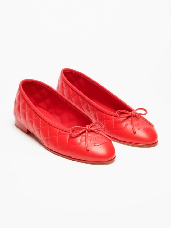 CHANEL Shoes - Chanel red ballet flats